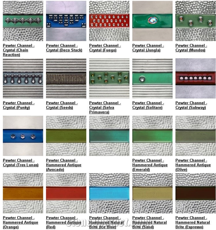 Pewter Art Tiles - Pewter Channels
