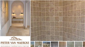 Classic Travertine Bath Design, Classic Beige Travertine Bath Design