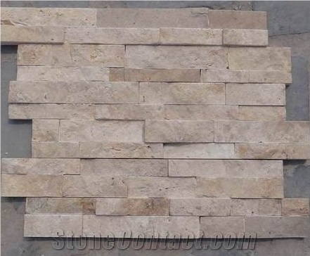 China Brown Travertine Cultured Stone/Stone Wall Panel