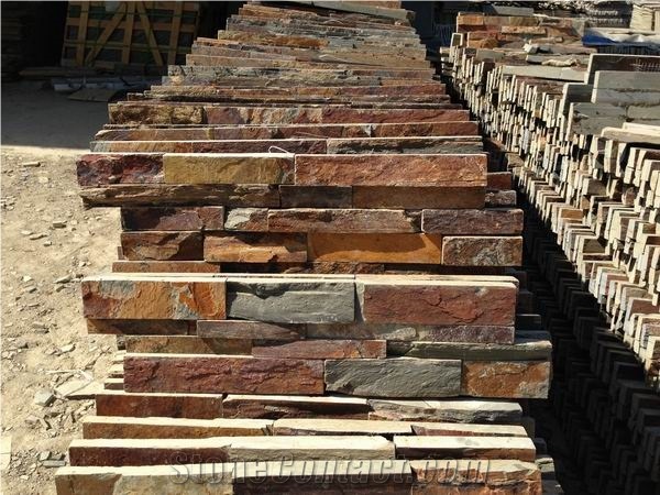 China Multicolor Slate Culture Stone/Stone Wall Cladding/Slate Ledges/Slate Culture Stone