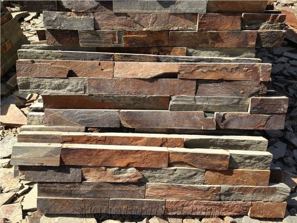 China Multicolor Slate Culture Stone/Stone Wall Cladding/Slate Ledges/Slate Culture Stone