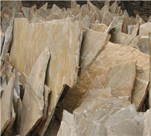 Crazy Paving Stone,China Yellow Quartzite Irregular Flagstone