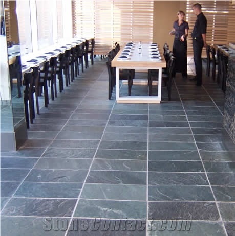 Silver Grey Slate Slabs & Tiles, India Grey Slate