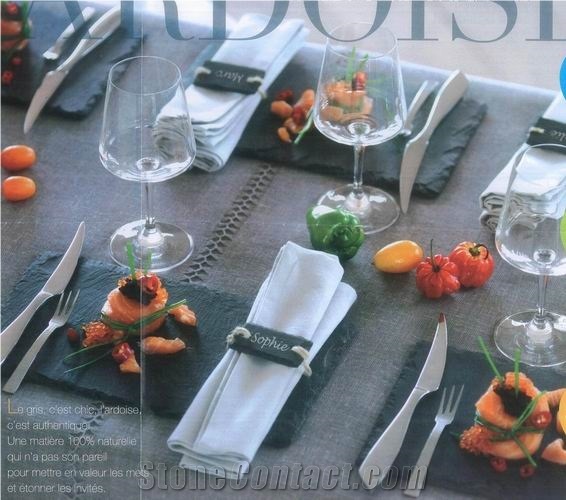 Slate Tea Plate,Slate Dish,Black Slate