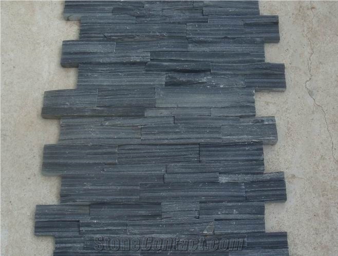 Slate Wall Panel/Slate Veneer/Black Slate Panel, Black Slate Cultured Stone