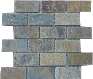 Tumbled Slate Mosaic, Strip Mosaic
