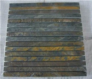 Tumbled Slate Mosaic, Strip Mosaic