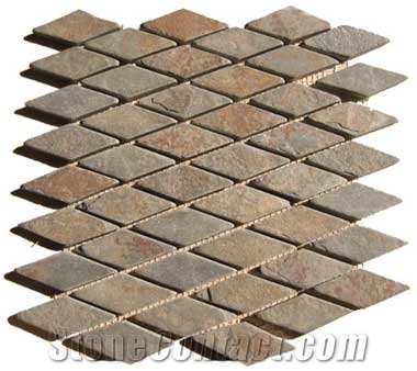 Tumbled Slate Mosaic, Strip Mosaic