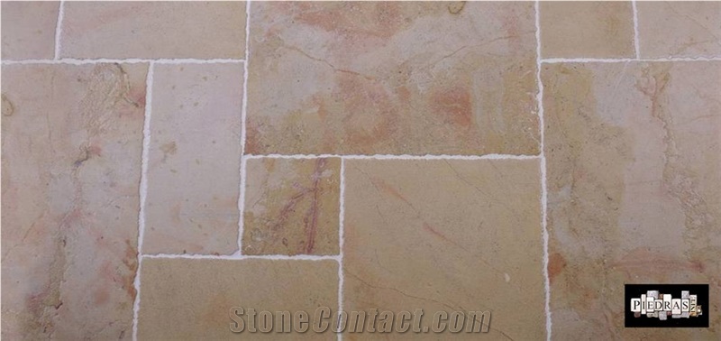 Corton Beige Rose Antiquated Pattern, Corton Beige Rose Limestone Tiles