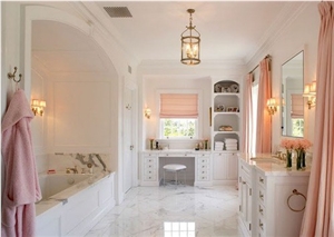 Bathroom with White Marble, Bianco Carrara White Marble Bath Design Bathroom with White Marble, Bianco Carrara White Marble Bath Design