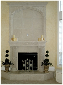 Beige Limestone Fireplaces