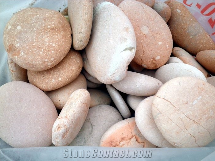 Java Pink Natural Pebbles, Pink Sandstone Pebbles