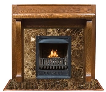 Emperador Oscuro Fireplace, Emperador Oscuro Brown Marble Fireplace