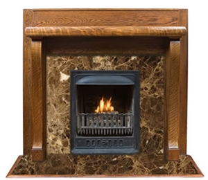 Emperador Oscuro Fireplace, Emperador Oscuro Brown Marble Fireplace