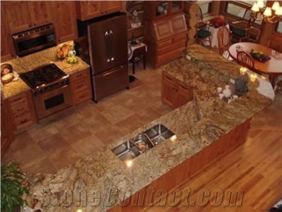 Yellow River Granite Countertop, Golden River Yellow Granite Countertop