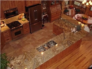 Yellow River Granite Countertop, Golden River Yellow Granite Countertop