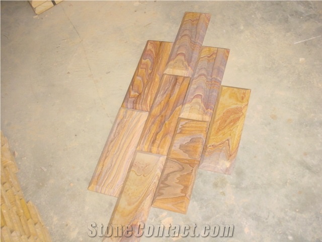 Rainbow Teak Bordures, Rainbow Teak Sandstone Cultured Stone