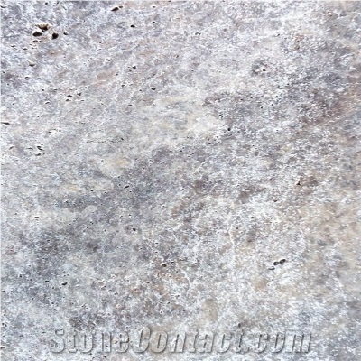 Silver Travertine Tumbled Straight Edge Brushed UF, Turkey Grey Travertine