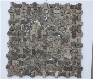 Chinese Stone Mosaic, Brown Marble Mosaic