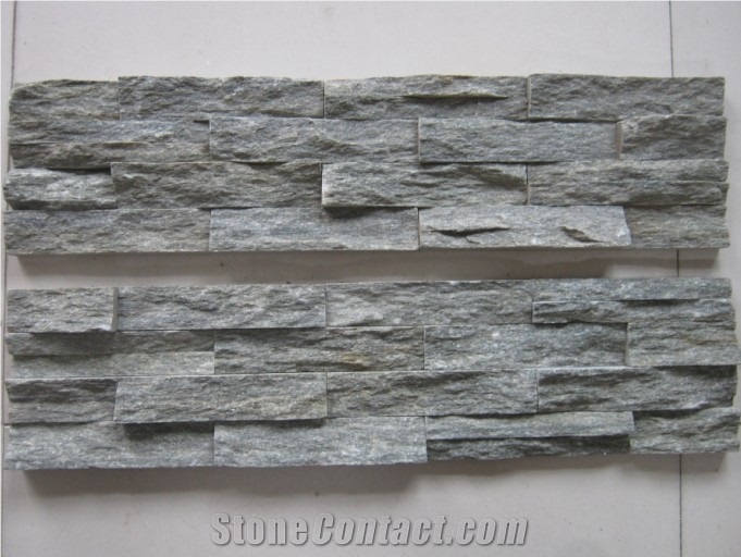 Green Quartzite Stacked Stone， Chinese Stone Veneer