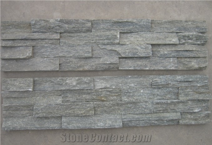Green Quartzite Stacked Stone， Chinese Stone Veneer