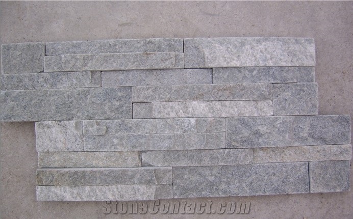 Green Quartzite Stacked Stone， Chinese Stone Veneer