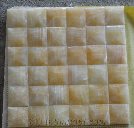 Honey Onyx Cheap Basketweave Mosaic, Yellow Onyx Basketweave Mosaic