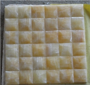 Honey Onyx Cheap Basketweave Mosaic, Yellow Onyx Basketweave Mosaic