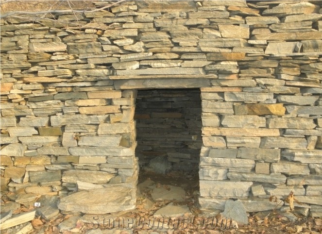 Quartzite Random Walling, Beige Quartzite Walling