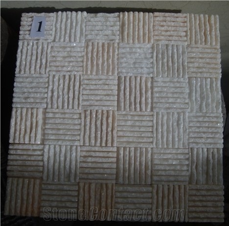 Split Stone Mosaic, Pink Marble Mosaic