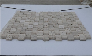 Travetine 3D Mosaic, White Travertine Mosaic