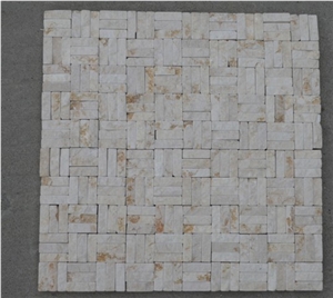 Travetine 3D Mosaic, White Travertine Mosaic