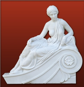 Sculpture in Marble Statuario, Statuario White Marble Sculpture