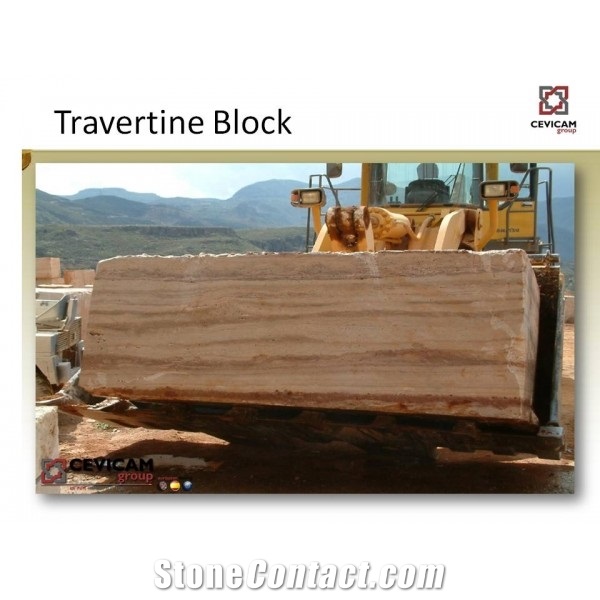 Travertino Madera Rojo Travertine Block, Spain Red Travertine