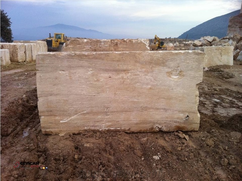 Blocks Bianco Travertine, Travertino Blanco Travertine Block