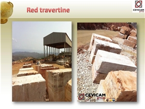 Travertino Rojo Red Travertine Block