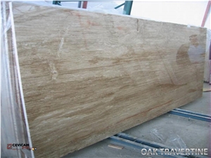 Travertine Oak Slabs, Spain Brown Travertine