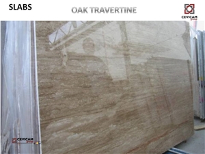 Travertine Oak Slabs, Spain Brown Travertine
