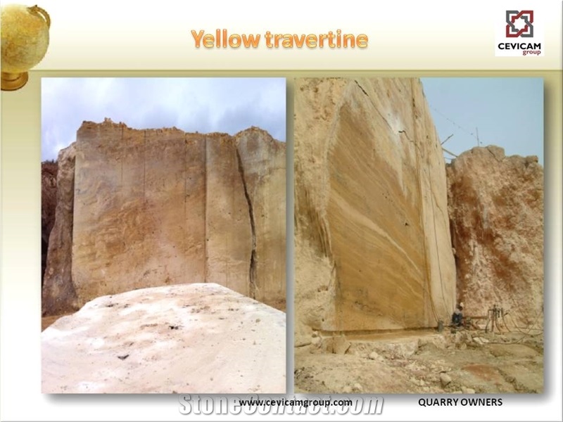 Travertino Amarillo Yellow Travertine Block