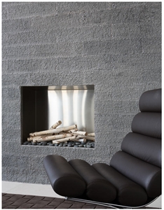 Inca Gray Chiseled Wall Cladding, China Grey Basalt Slabs & Tiles