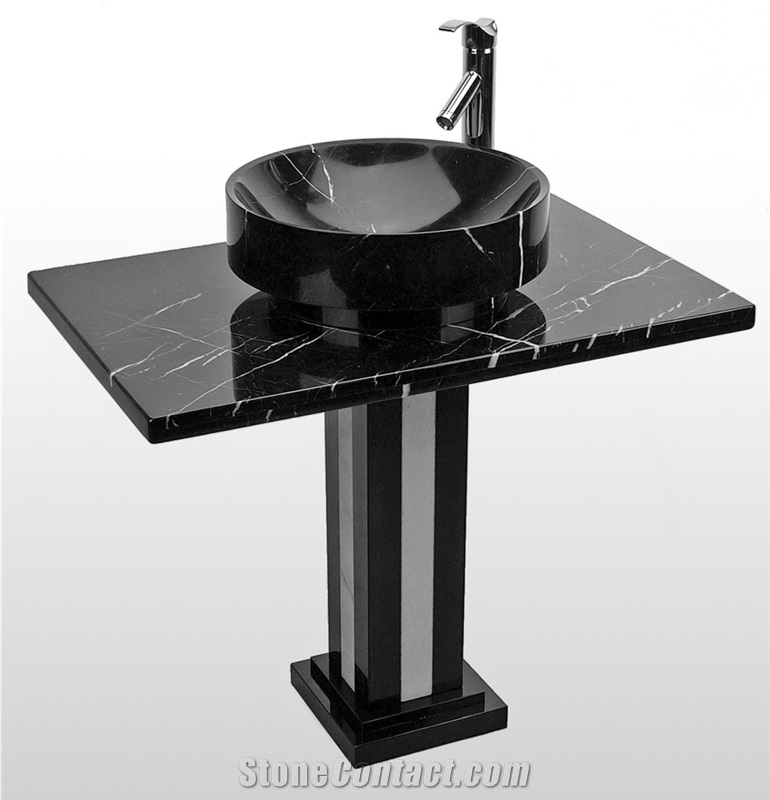 Black Marble Bath Countertop
