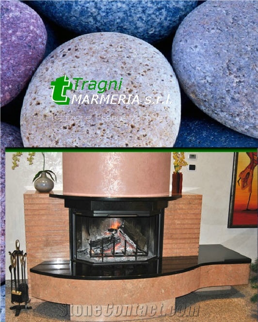 Pietra Del Mare ,Pietra Di Assisi Beige Limestone Fireplace