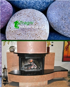 Pietra Del Mare ,Pietra Di Assisi Beige Limestone Fireplace