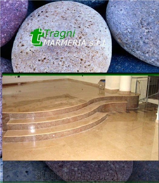 Stairs, Steps, Pietra Di Finale Rosa Pink Limestone Stairs