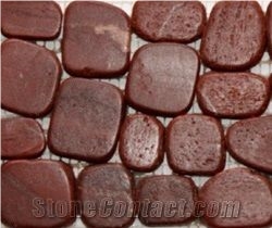 Rojo Onyx Pebble on Net, Rojo Red Onyx Pebbles
