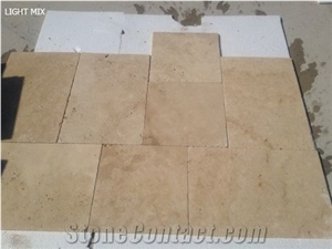 Travertine Mix Beige French Pattern, Classic Beige Travertine Tiles