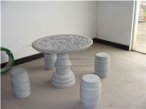 Moca Grey Garden Series, Moca Grey Sandstone Bench & Table