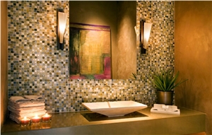 Bath Design, Remodeling, Emperador Brown Marble Bath Design