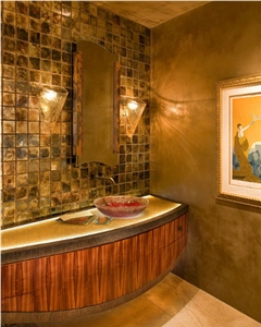 Bath Design, Remodeling, Emperador Brown Marble Bath Design