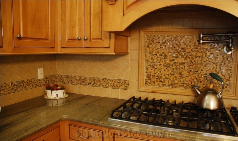 Glass Tile, Mosaic Backsplash, Traditional Kitchen Design